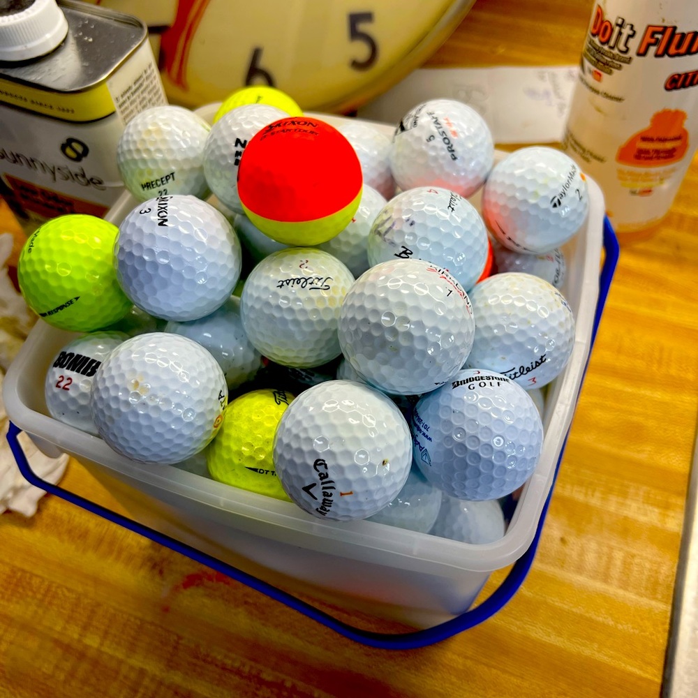 Golf Balls! Ice cream pale FULL!!!😍😍😍